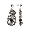 Woven Chain Earrings | Silk & Swarovski Elements | Black