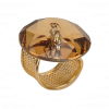 Swarovski Crystal Cocktail Ring | Gold Smokey