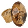 Swarovski Crystal Cocktail Ring | Gold Smokey - Image 3