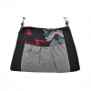 Washed Denim Shoulder Bag | Vintage Kimono Trim | Crimson Bolt