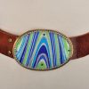 Black Leather Belt | Psychedelic Blue Buckle - Image 3