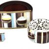 Brown, Light Blue & Black Stripe Buckle | Dark Brown Belt | Med - Image 2
