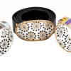 Black & White Floral Buckle | Black Belt | Med - Image 3