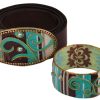 Dark Brown Leather Belt | Turquoise Swirl Buckle - Image 3