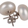 Freshwater Pearl Stud Earrings | 12mm Ivory - Image 3