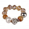 Crystal, Pearl & Agate Bracelet | Golden Bronze