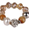 Crystal, Pearl & Agate Bracelet | Golden Bronze - Image 5